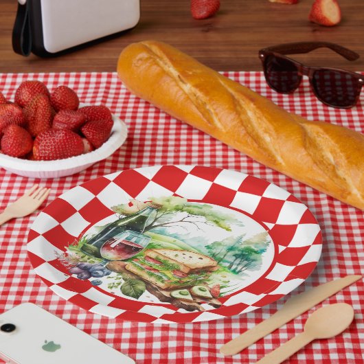 leuk picknick-feest papieren bordje (Picknick)