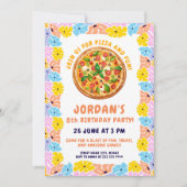 Leuk Pizza Party Theme | Kleurrijke verjaardag van Kaart (Voorkant)