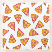 Leuk Pizza Slice Patroon Glazen Onderzetter (Voorkant)