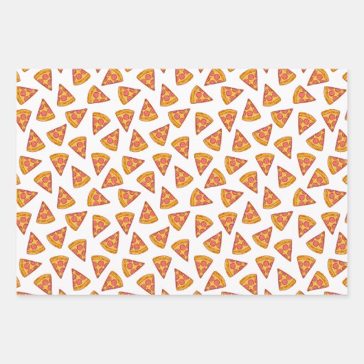 Leuk Pizza Slice Patroon Inpakpapier Vel (Voorkant 2)
