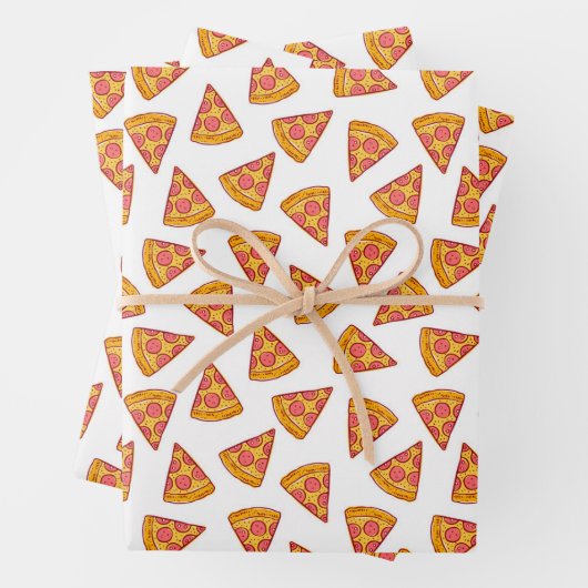 Leuk Pizza Slice Patroon Inpakpapier Vel (In situ)