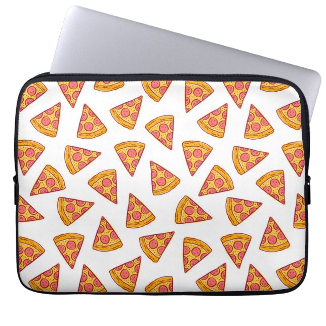 Leuk Pizza Slice Patroon Laptop Sleeve (Voorkant)