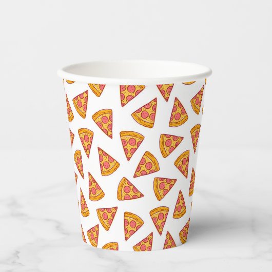 Leuk Pizza Slice Patroon Papieren Bekers (Voorkant)