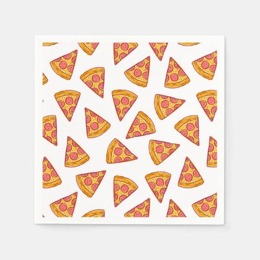 Leuk Pizza Slice Patroon Servet (Voorkant)