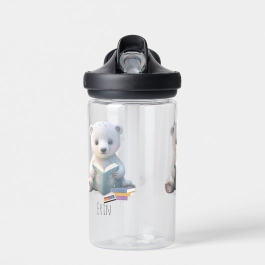 Leuk Polar Beer Boek Kinder School Gepersonaliseer Waterfles (Voorkant)