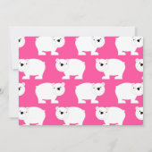 Leuk Polar Beer Kinder 1e Verjaardagsfeestje Roze  Kaart (Achterkant)