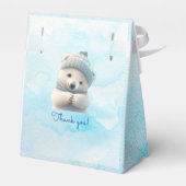 Leuk Polar Beer Winterblauw Baby shower Haar Boy Bedankdoosjes (Achterkant)