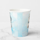Leuk Polar Beer Winterblauw Baby shower Haar Boy Papieren Bekers (Links)
