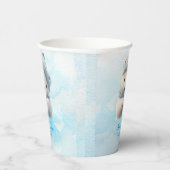 Leuk Polar Beer Winterblauw Baby shower Haar Boy Papieren Bekers (Rechts)