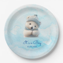 Leuk Polar Beer Winterblauw Baby shower Haar Boy
