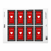 Leuk Polka Dot Bruiloft Mini Wijn Label (Full Sheet)