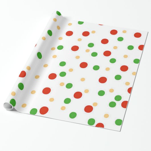 Leuk Polka Dot Kerst inpakpapier (Uitgerold)