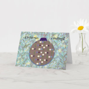 Leuk Polka Dot Kerstornament Vintage Kaart