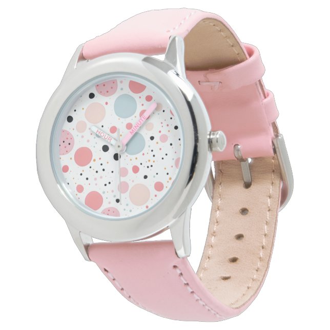 Leuk polka stippenpatroon wit horloge (Gekanteld)