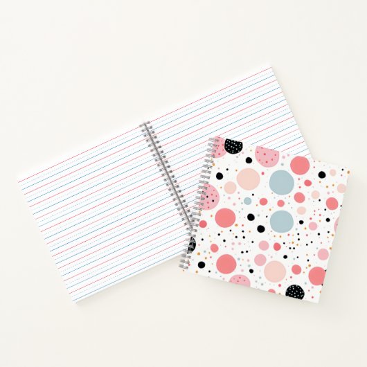 Leuk polka stippenpatroon wit notitieboek (Binnen)