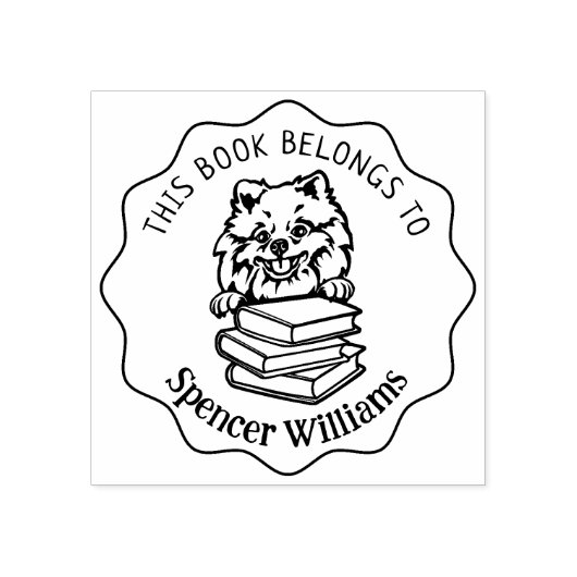 Leuk Pommerse Hond Boek Rubberstempel (Afrduk)