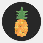 Leuk pompoen feestkostuum voor ananas liefhebber ronde sticker (Voorkant)
