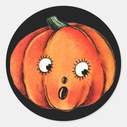 Leuk Pompoen Gezicht voor Halloween Leuke Stickers (Voorkant)