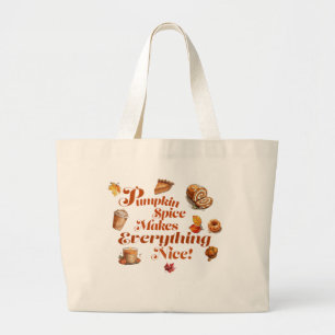 Leuk "Pompoenkruid maakt alles leuk" Feestelijk Grote Tote Bag