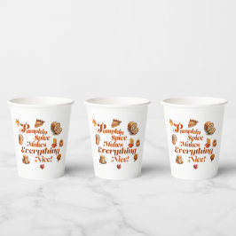Leuk "Pompoenkruid maakt alles leuk" Feestelijk Papieren Bekers