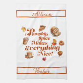 Leuk "Pompoenkruid maakt alles leuk" Feestelijk Theedoek (Verticaal)