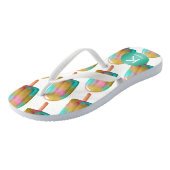 Leuk Popsicle patroon met je Monogram Teenslippers (Schuin)