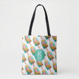 Leuk Popsicle patroon met je Monogram Tote Bag