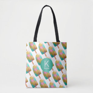 Leuk Popsicle patroon met je Monogram Tote Bag