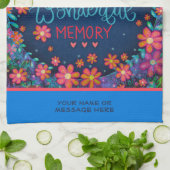 Leuk Prachtig geheugen Quote Floral Custom Theedoek (Gevouwen)