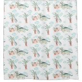 Leuk prehistorisch dinosauruspatroon douchegordijn (Voorkant)