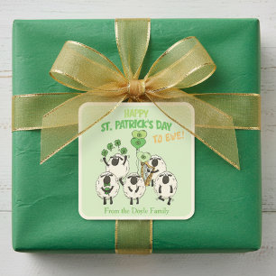 Leuk, prettig St. Patrick's Day voor jullie Ierse Vierkante Sticker