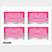 Leuk Product Verpakking Label Girly Pink en Silver (Vel)