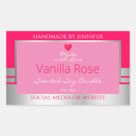 Leuk Product Verpakking Label Girly Pink en Silver