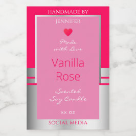 Leuk Product Verpakking Label Girly Pink en Silver Voedselcontainer Etiket