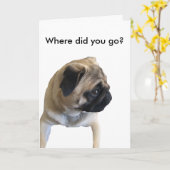 Leuk Pug Wenskaart - I Misser You Kaart (Gele Bloem)