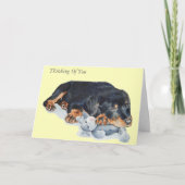 leuk puppy rottweiler met teddybeer kaart (Voorkant)