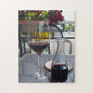 Leuk! Puzzel - Glas van Wijn op Patio