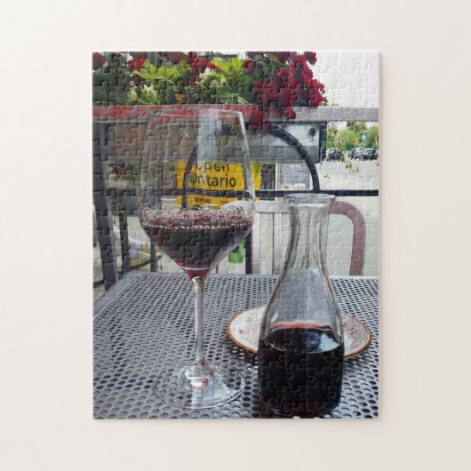 Leuk! Puzzel - Glas van Wijn op Patio (Verticaal)