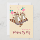 leuk raccoon Valentijnsdag feest eten hartje Kaart (Achterkant)