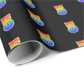 Leuk Rainbow Spectrum Patroon "5" Gebeurtenisnumme Cadeaupapier (Rol Hoek)