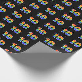 Leuk Rainbow Spectrum Pattern "10" Evenementnummer Cadeaupapier