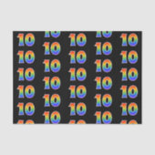Leuk Rainbow Spectrum Pattern "10" Evenementnummer Tissuepapier (Voorkant)