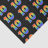 Leuk Rainbow Spectrum Pattern "10" Evenementnummer Tissuepapier (Detail)