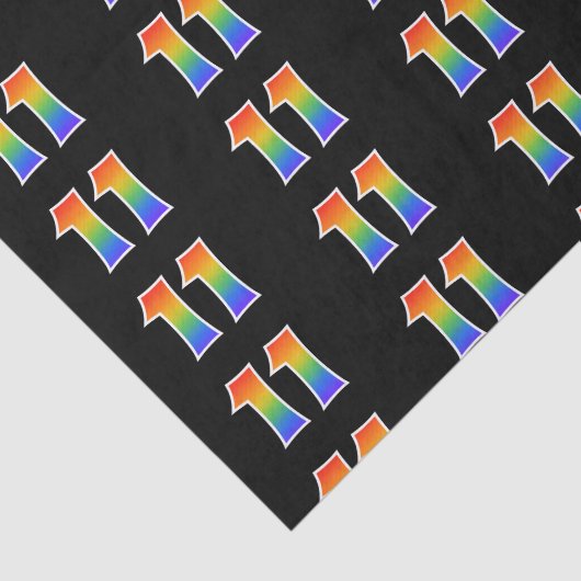 Leuk Rainbow Spectrum Pattern "11" Evenementnummer Tissuepapier (Detail)