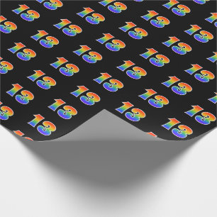 Leuk Rainbow Spectrum Pattern "13" Evenementnummer Cadeaupapier