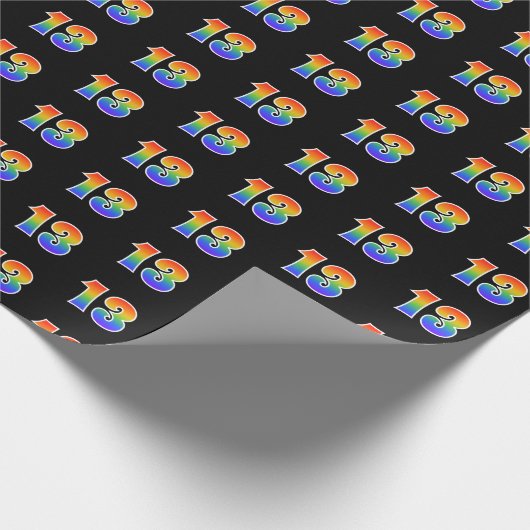 Leuk Rainbow Spectrum Pattern "13" Evenementnummer Cadeaupapier (Hoek)