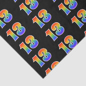 Leuk Rainbow Spectrum Pattern "13" Evenementnummer Tissuepapier (Detail)