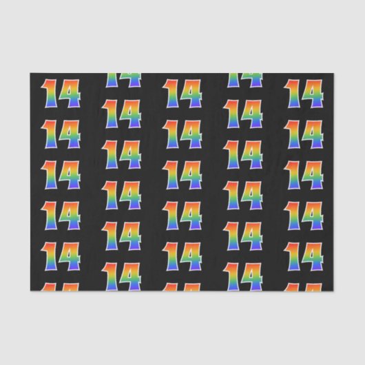 Leuk Rainbow Spectrum Pattern "14" Evenementnummer Tissuepapier (Voorkant)
