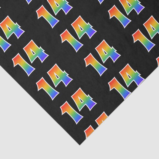 Leuk Rainbow Spectrum Pattern "14" Evenementnummer Tissuepapier (Detail)