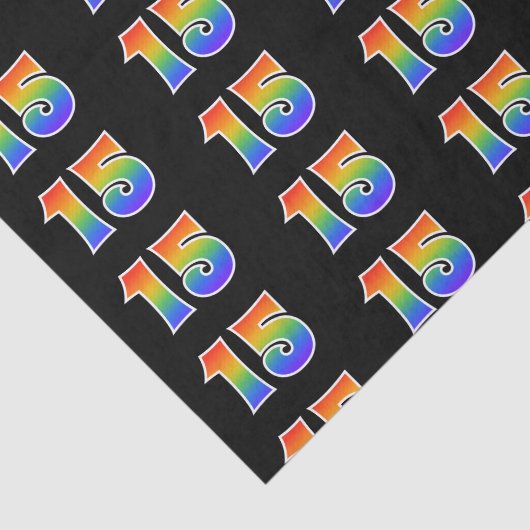 Leuk Rainbow Spectrum Pattern "15" Evenementnummer Tissuepapier (Detail)